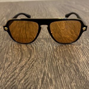 Versace orange lens aviator sunglasses